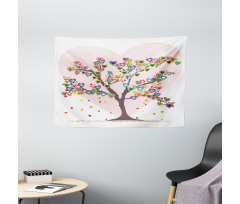 Tree with Leaves Floral Wide Tapestry