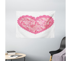 Lace Heart with Flora Wide Tapestry