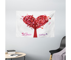 Vintage Romance Heart Wide Tapestry