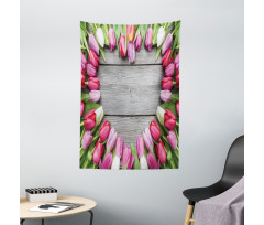 Frame of Fresh Tulips Tapestry