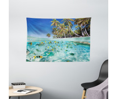 Butterflyfish Ocean Palm Wide Tapestry