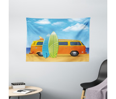 Happy Camper Van Surf Wide Tapestry