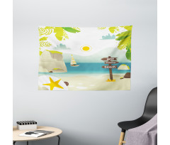 Hot Summer Botany Sea Wide Tapestry