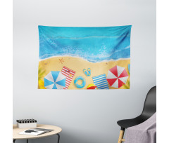 Summer Fun Bay Aerial Wide Tapestry