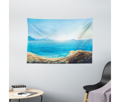 Seascape Cartoon Wide Tapestry