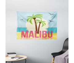 Malibu Sunset Ocean Wide Tapestry