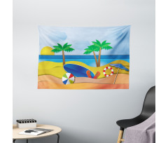 Paper Cut Art Seaside Wide Tapestry