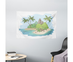 Island Doodle Botany Wide Tapestry