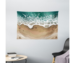 Foamy Sea Waves Bay Wide Tapestry