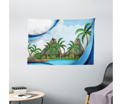 Exotic Volcano Island Wide Tapestry