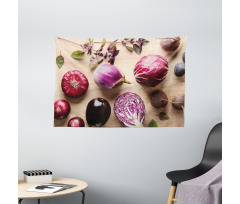 Vegetables and Figs Wide Tapestry