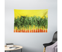 Carrots in a Row Art Wide Tapestry