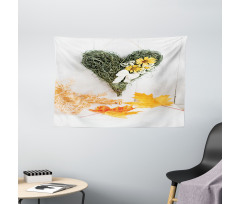 Dried Botany Heart Wide Tapestry