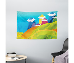 Dreamy Mountains Wide Tapestry