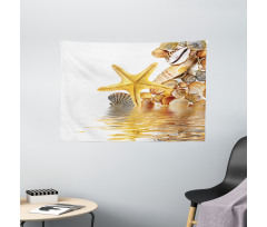 Sea Shells and Starfish Wide Tapestry