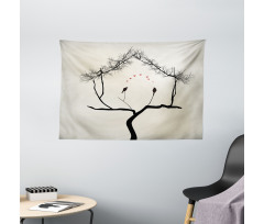 Love Birds Branch Wide Tapestry