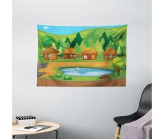 Huts Pond in Woods Wide Tapestry