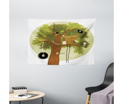 Childhood Dream Home Wide Tapestry