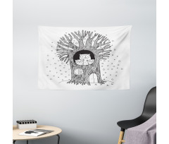 Owl Family Home Wide Tapestry