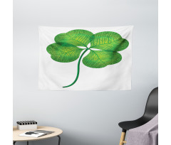 Detailed 4 Leaf Shamrock Wide Tapestry