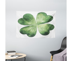 Watercolor Shamrock Leaf Art Wide Tapestry