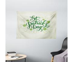 St Patrick's Day Swirls Art Wide Tapestry