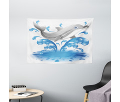 Animal Sealife Cartoon Wide Tapestry