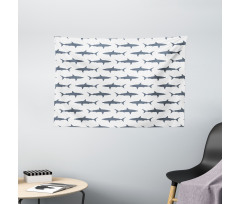 Swimming Wild Fishes Wide Tapestry