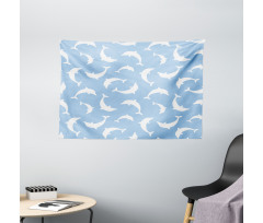 Pattern with Dolphins Wide Tapestry