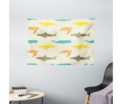 Whale Shark and Turtle Wide Tapestry