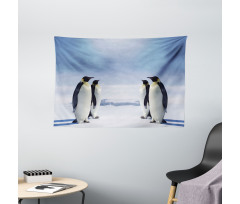 Penguins in Antarctica Wide Tapestry