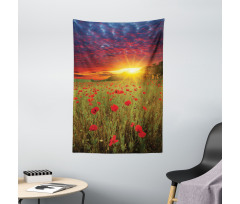 Meadow Poppies Sky Tapestry