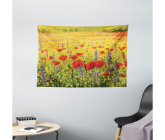 Field with Poppies Farm Wide Tapestry