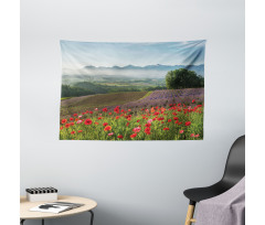 Lavender Farm Morning Wide Tapestry