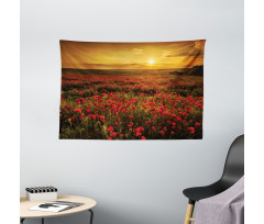 Sunset Meadow Farmland Wide Tapestry