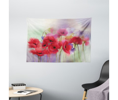Spring Flowers Romantic Wide Tapestry