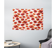 Poppies Garden Floral Wide Tapestry