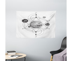 Modern Geometric Planets Wide Tapestry