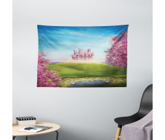 Fairy Castle Cheery Blooms Wide Tapestry