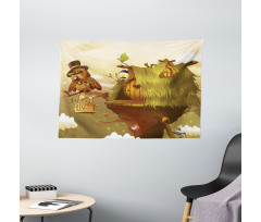 Nest of Magician Hat Owl Wide Tapestry