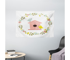 Winged Animal Floral Wide Tapestry