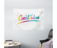 Colorful Hand Lettering Wide Tapestry