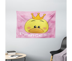 Princess Duck with Tiara Wide Tapestry