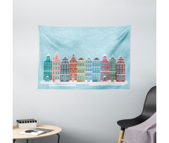 Snowy Town in Holland Wide Tapestry