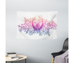 Lily Flowers and Crescent Wide Tapestry