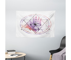 Watercolor All Seeing Eye Wide Tapestry