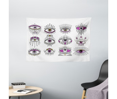 Evil Seeing Eye Sign Wide Tapestry