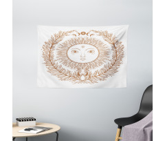 Mystic Sun with Branches Wide Tapestry