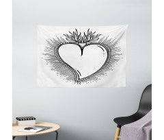 Heart with Rays Wide Tapestry