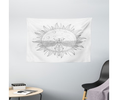 Neutral Sun and Dragonfly Wide Tapestry